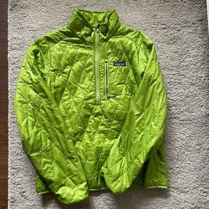 Lime green Patagonia light break windbreaker